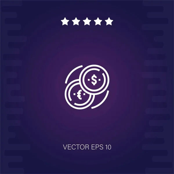 Icono Vector Moneda Ilustración Moderna — Vector de stock