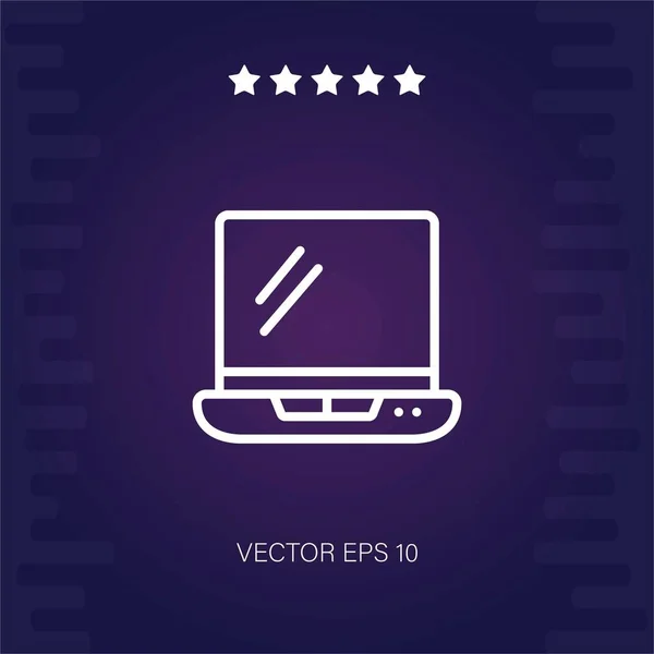 Ícone Vetor Laptop Ilustração Moderna — Vetor de Stock