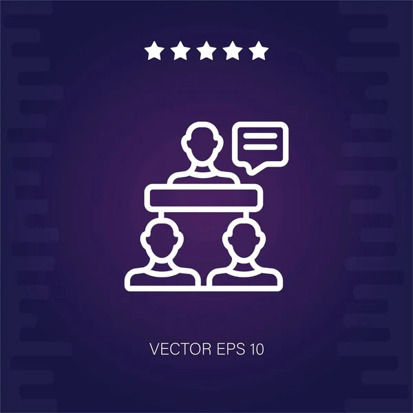 Möte Vektor Ikon Modern Illustration — Stock vektor