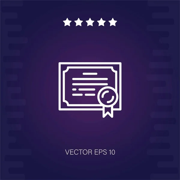 Diploma Vector Icono Ilustración Moderna — Vector de stock