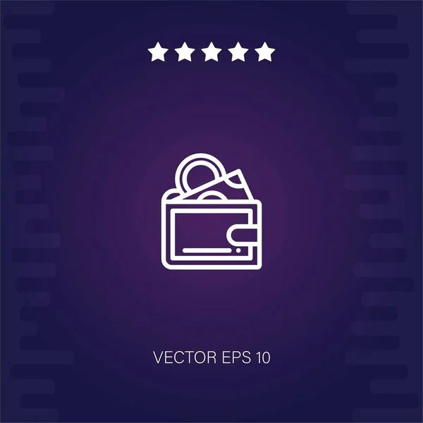 Brieftasche Vektor Symbol Moderne Illustration — Stockvektor