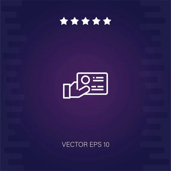 Carte Visite Icône Vectorielle Illustration Moderne — Image vectorielle