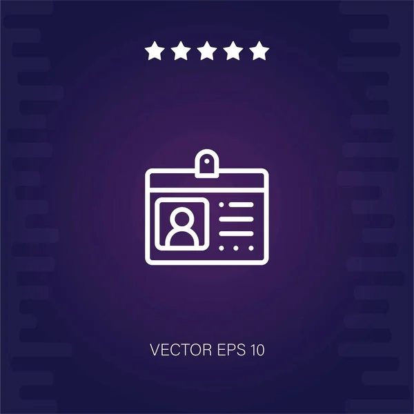Tarjeta Identificación Vector Icono Ilustración Moderna — Vector de stock
