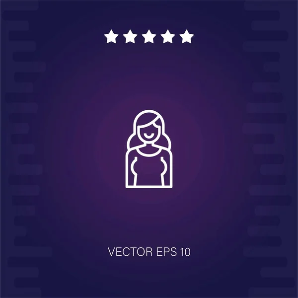 Mujer Negocios Vector Icono Ilustración Moderna — Vector de stock
