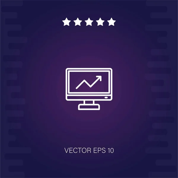 Computer Monitor Vektor Symbol Moderne Illustration — Stockvektor