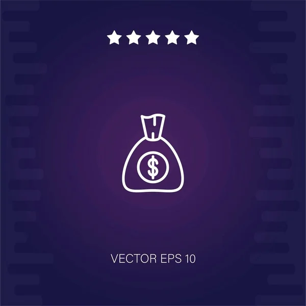 Dinero Bolsa Vector Icono Ilustración Moderna — Vector de stock