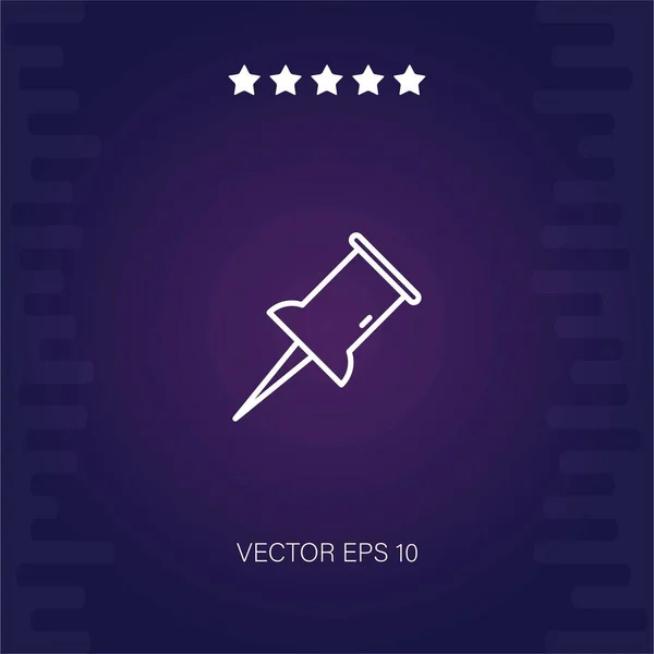 Push Pin Vector Icono Ilustración Moderna — Vector de stock