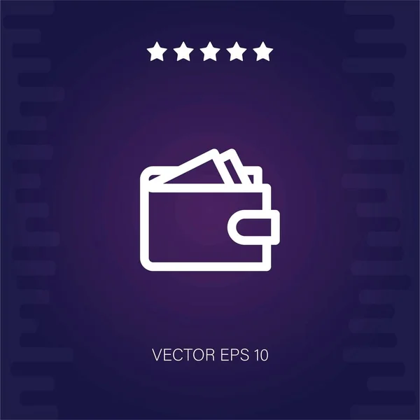 Brieftasche Vektor Symbol Moderne Illustration — Stockvektor