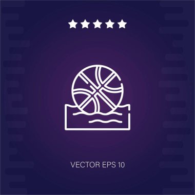 su basketbolu vektör simgesi modern illüstrasyon