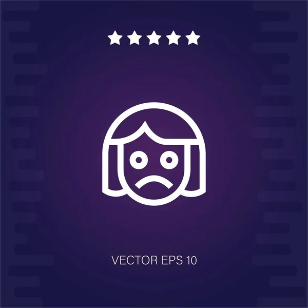 Icono Vector Triste Ilustración Moderna — Vector de stock