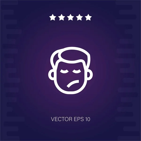 Szomorú Vektor Ikon Modern Illusztráció — Stock Vector