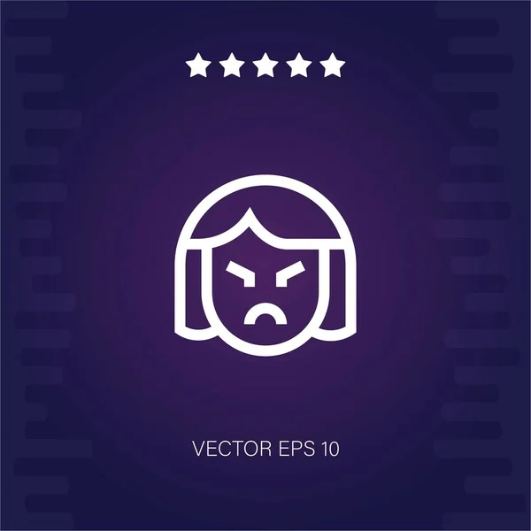 Vector Enojado Icono Ilustración Moderna — Vector de stock