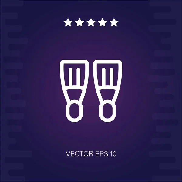 Aletas Icono Vectorial Ilustración Moderna — Vector de stock