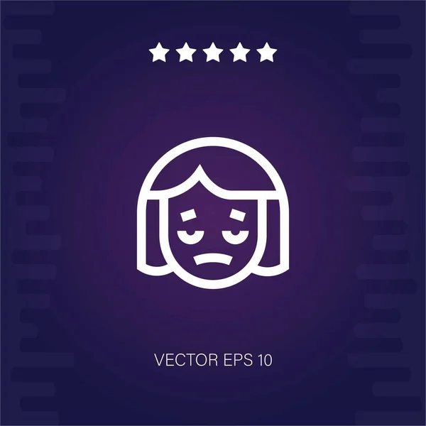 Icono Vector Triste Ilustración Moderna — Vector de stock