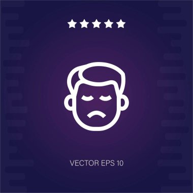 hüzünlü vektör simgesi modern illüstrasyon