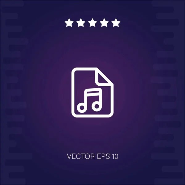 Hoja Música Vector Icono Ilustración Moderna — Vector de stock