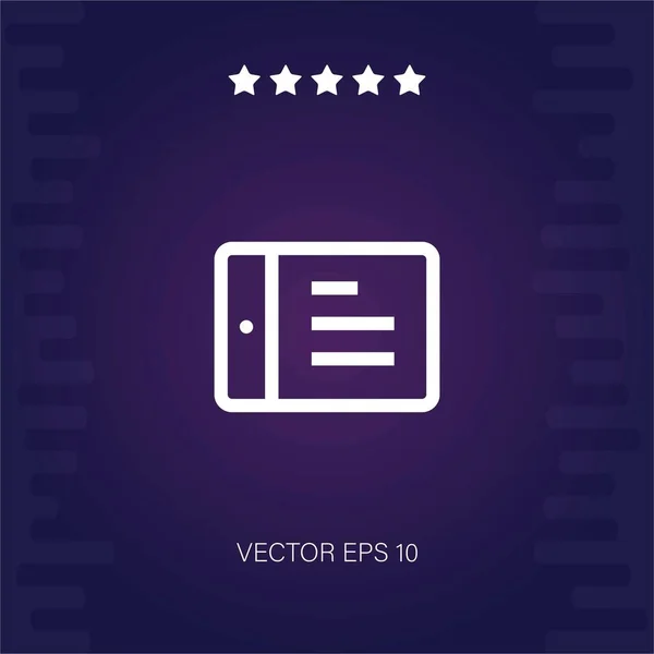 Tablet Vektor Symbol Moderne Illustration — Stockvektor