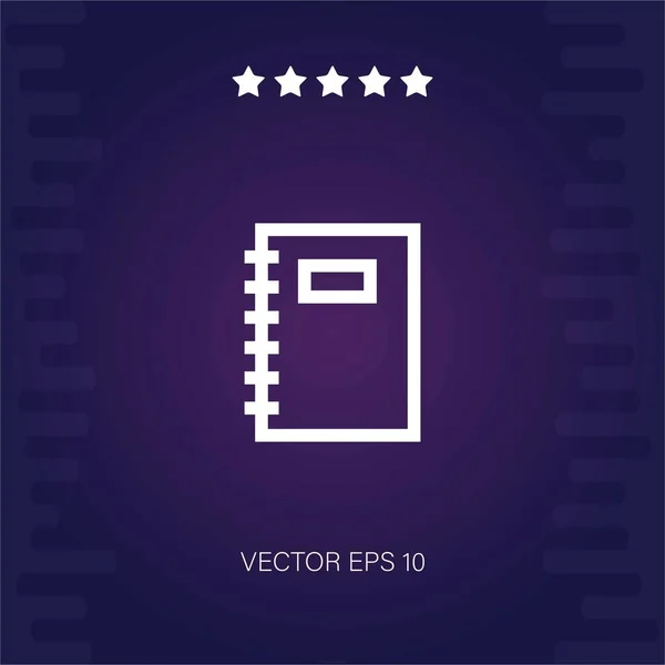 Notizbuch Vektorsymbol Moderne Illustration — Stockvektor