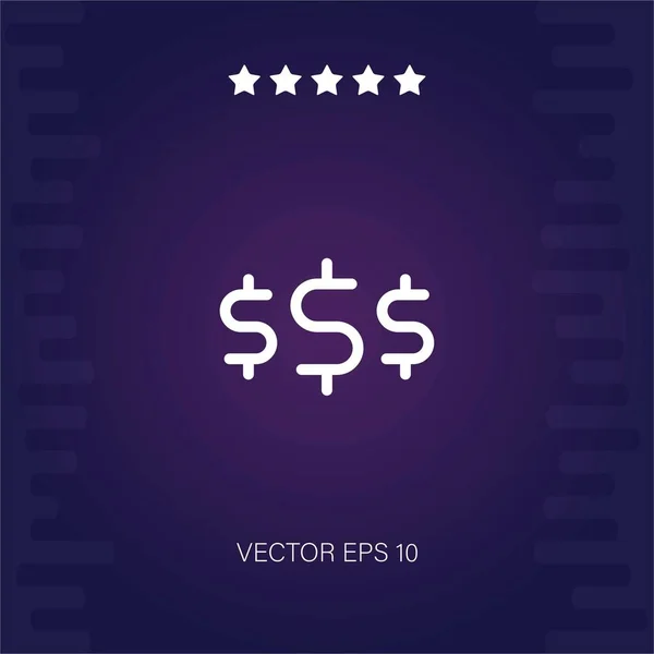 Symbole Dollar Icône Vectorielle Illustration Moderne — Image vectorielle