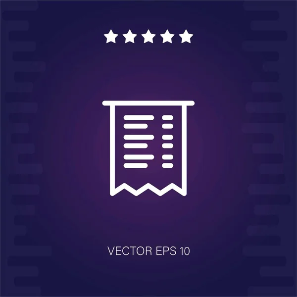 Factura Vector Icono Ilustración Moderna — Vector de stock