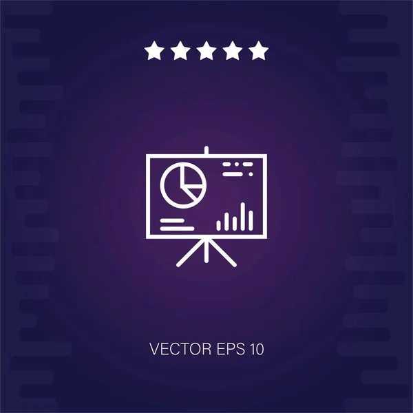 Icono Vector Presentación Ilustración Moderna — Vector de stock