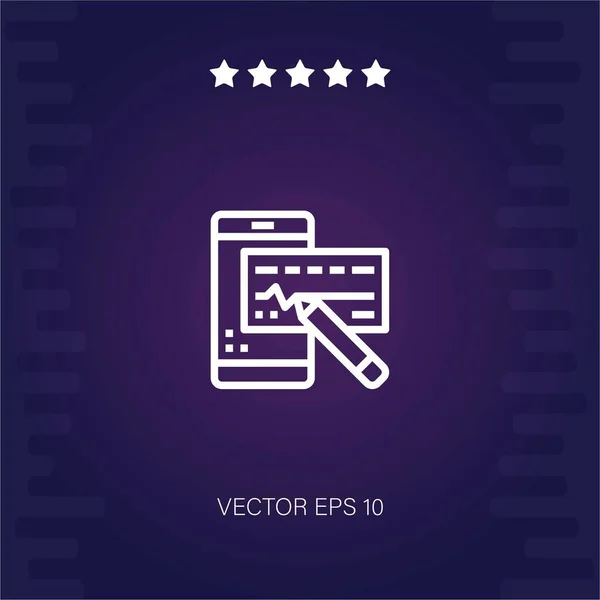 Cheque Vector Icono Ilustración Moderna — Vector de stock