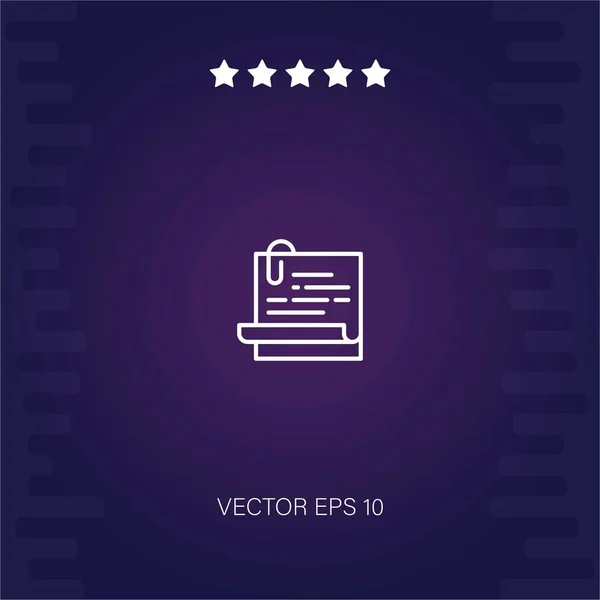 Notas Vector Icono Ilustración Moderna — Vector de stock