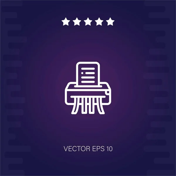 Papierschredder Vektor Symbol Moderne Illustration — Stockvektor