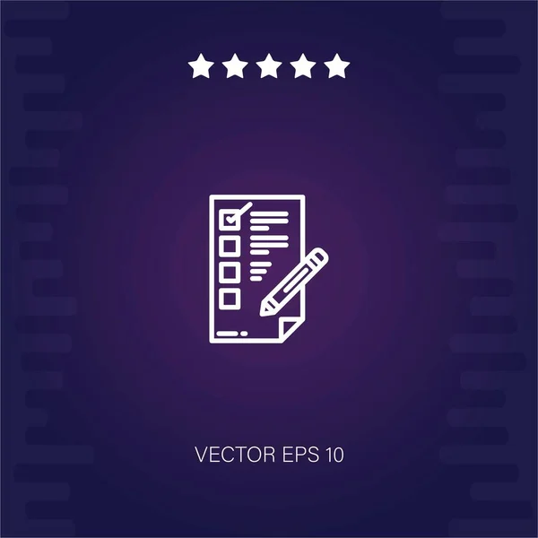 Checklista Vektor Ikon Modern Illustration — Stock vektor