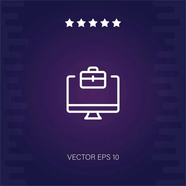 Computadora Escritorio Vector Icono Ilustración Moderna — Vector de stock