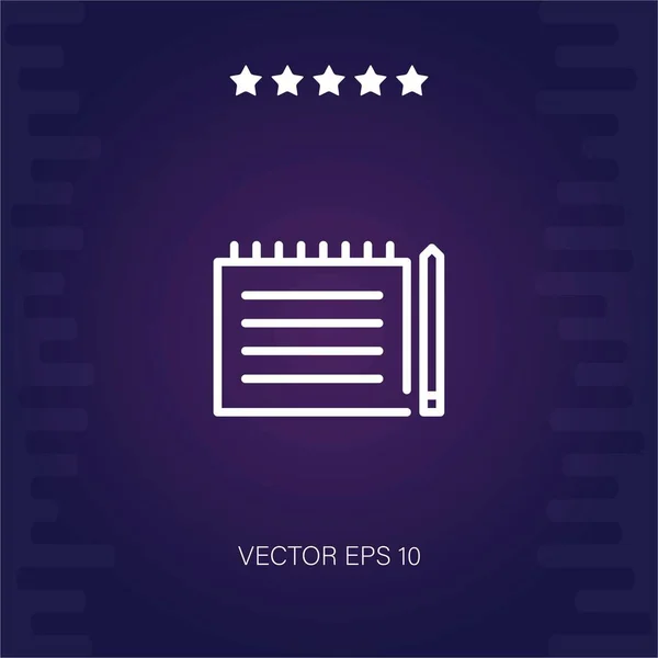 Notebook Vector Icon Ilustrație Modernă — Vector de stoc