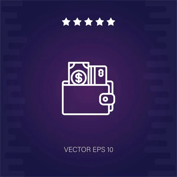 Brieftasche Vektor Symbol Moderne Illustration — Stockvektor