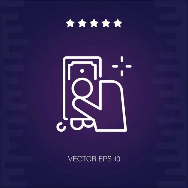 Geld Vektor Symbol Moderne Illustration — Stockvektor