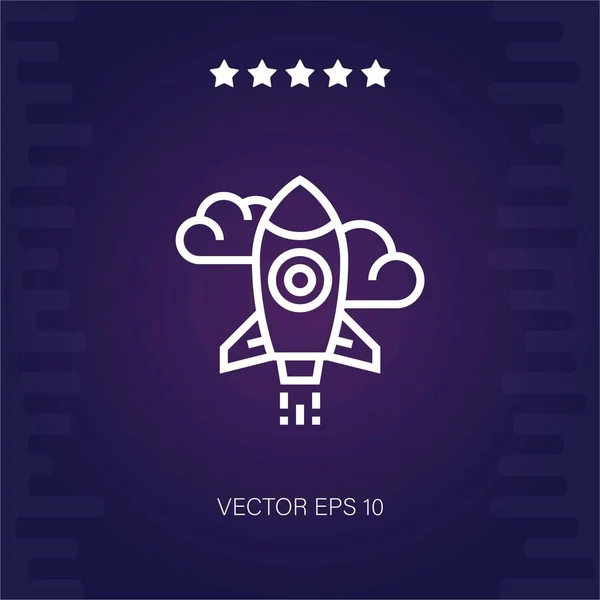 Foguete Lançamento Vetor Ícone Ilustração Moderna — Vetor de Stock