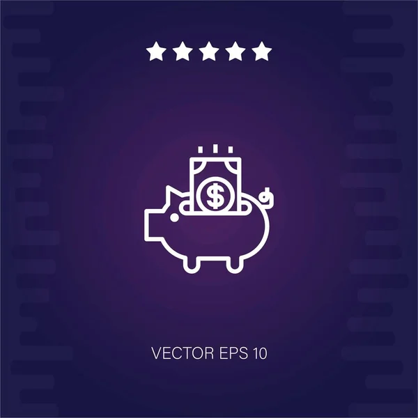 Piggy Bank Vector Icon Modern Illustration — Stock Vector