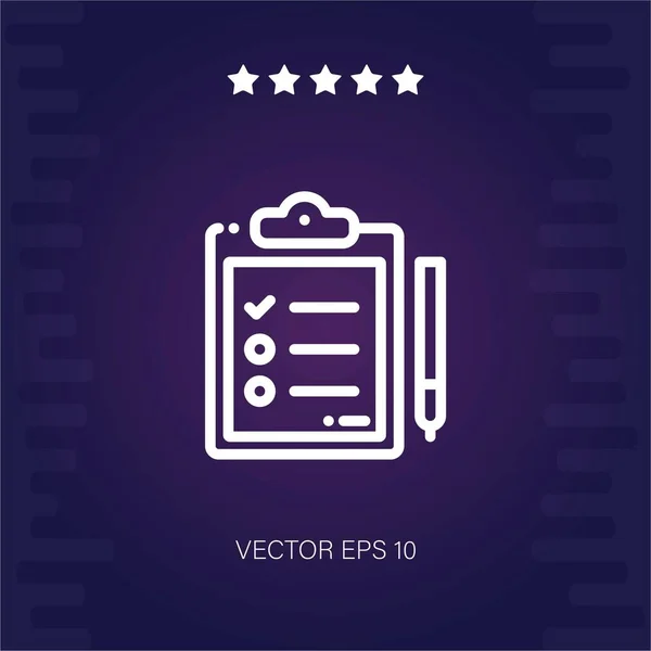 Checkliste Vektorsymbol Moderne Illustration — Stockvektor