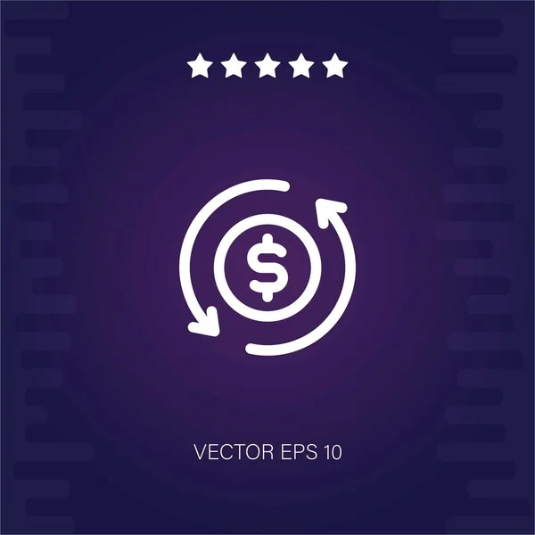 Flujo Dinero Vector Icono Ilustración Moderna — Vector de stock