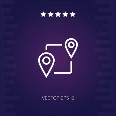 güzergah vektör simgesi modern illüstrasyon