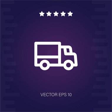 dağıtım kamyonu vektör simgesi modern illüstrasyon