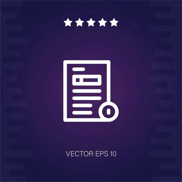 Facture Icône Vectorielle Illustration Moderne — Image vectorielle