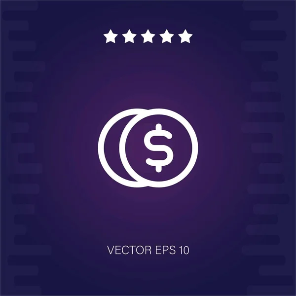Dollar Münze Vektor Symbol Moderne Illustration — Stockvektor