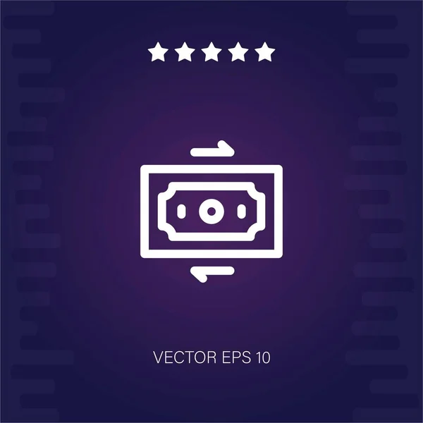 Flujo Dinero Vector Icono Ilustración Moderna — Vector de stock