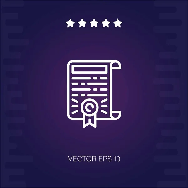 Diploma Vetor Ícone Ilustração Moderna — Vetor de Stock