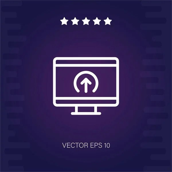 Monitor Vektor Symbol Moderne Illustration — Stockvektor
