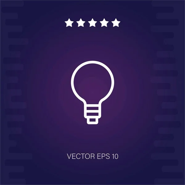 Glödlampa Vektor Ikon Modern Illustration — Stock vektor