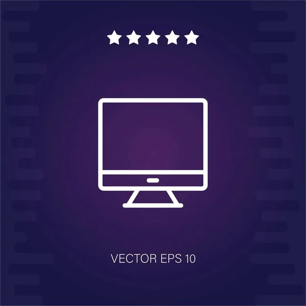 Monitor Vektor Symbol Moderne Illustration — Stockvektor