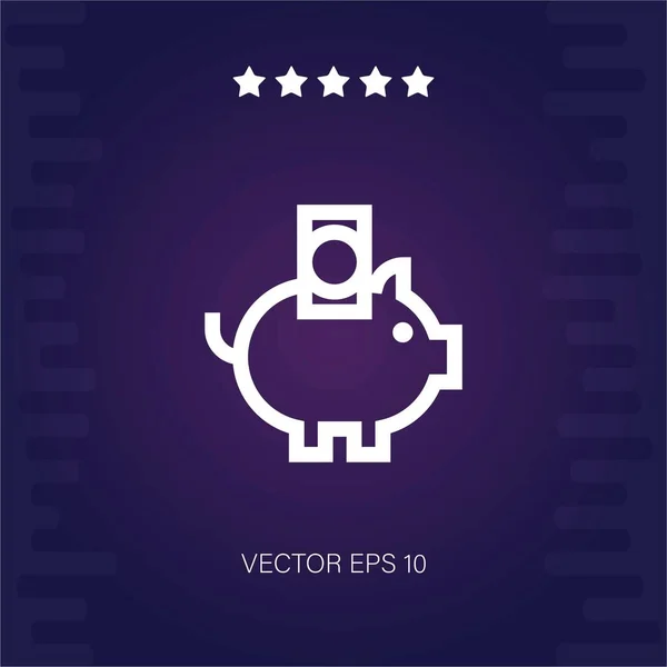 Piggy Bank Icono Vectorial Ilustración Moderna — Vector de stock