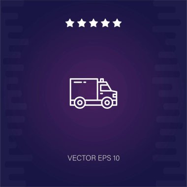 dağıtım kamyonu vektör simgesi modern illüstrasyon