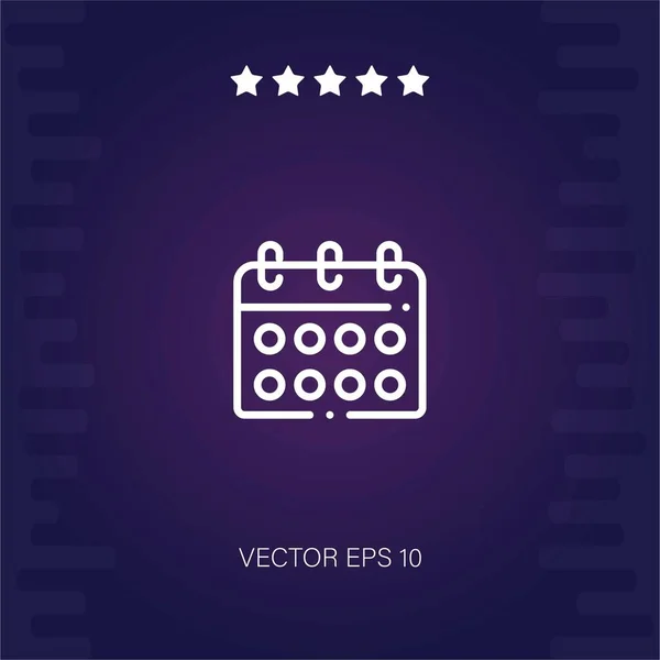 Vektorová Ikona Kalendáře Moderní Ilustrace — Stockový vektor