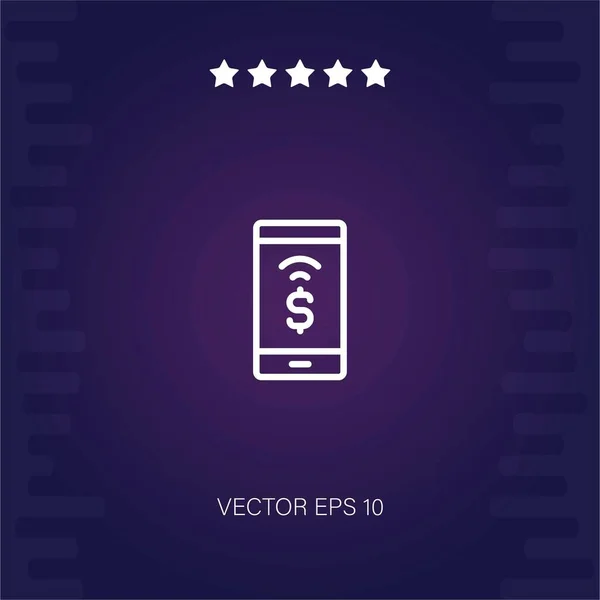 Mobil Geld Vektor Symbol Moderne Illustration — Stockvektor